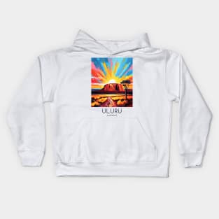 A Pop Art Travel Print of Uluru / Ayers Rock - Australia Kids Hoodie